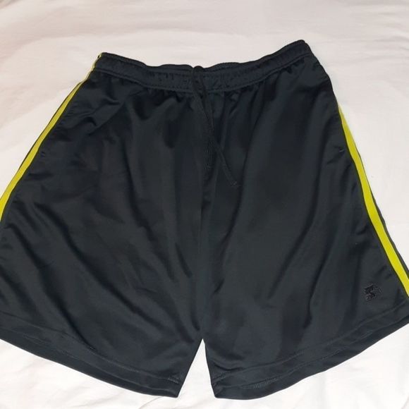 Starter Basketball Shorts Large Grey Yellow Stripe‎ - Picture 1 of 5